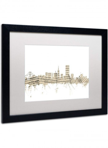 San Francisco California Skyline Canvas Wall Art Multicolour 12 x 19inch