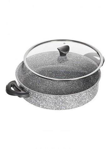 Shallow Pot Grey/Clear 30cm