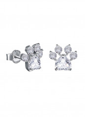 Sterling Silver Rose Cat Paw Earrings