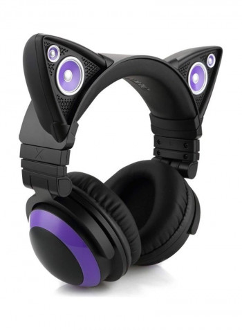 Cat Ear Headphones Purple/Black