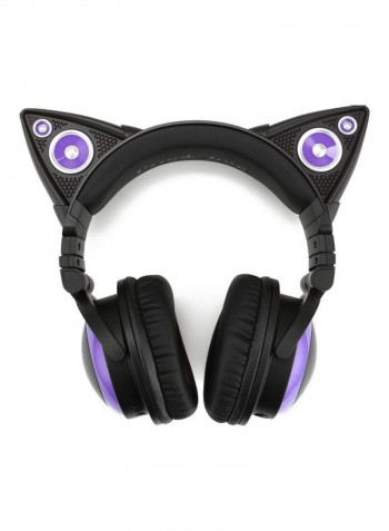 Cat Ear Headphones Purple/Black