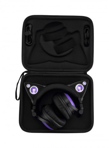 Cat Ear Headphones Purple/Black