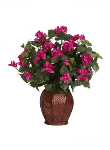 Artificial Bougainvillea With Vase Green/Pink/Brown
