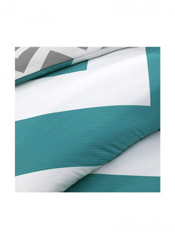 4-Piece Polyester Comforter Set Blue/White