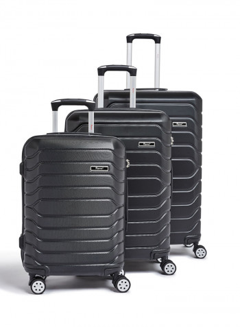 Tidal Hardside 3 Piece Luggage Trolley Set Black