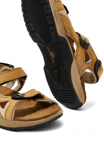 Hook And Loop Casual Sandals Camel