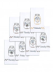 12-Piece Days Of The Week Hand Towel Embroidery Design Set White/Black reviews 12-Piece Days Of The Week Hand Towel Embroidery Design Set White/Black