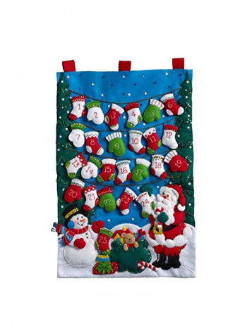 Chritsmas Felt Applique Advent Calendar Kit Multicolour