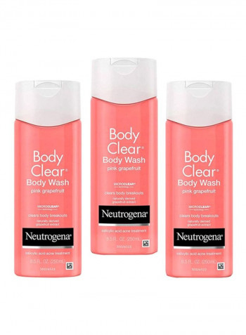 3-Piece Pink Grapefruit Body Wash Set 3x250ml