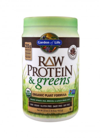 Raw Protein And Greens Organic Plant Formula - Real Raw Chocolate Cacao
