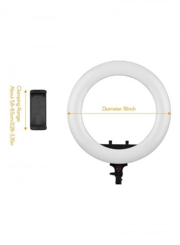LED Ring Light Remote Control with 3 Phone Clamp White/Black