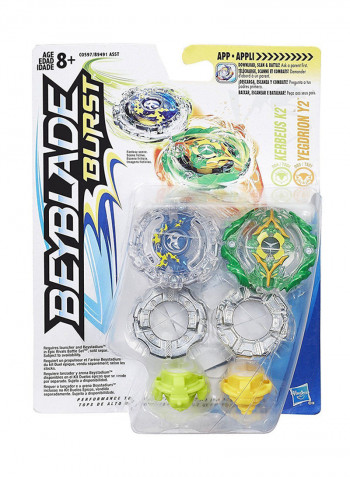 Burst Kerbeus K2 And Yegdrion Y2 Beyblade With Launcher Set