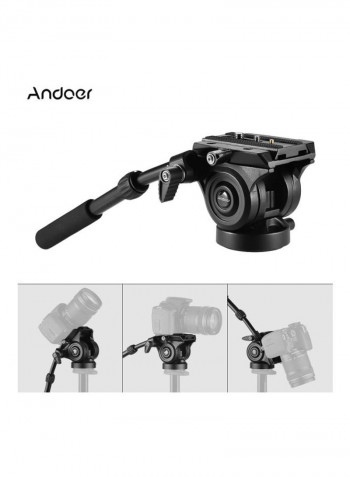 Aluminum Alloy Tripod Head With Quick Release Plate And Handle Kit Black
