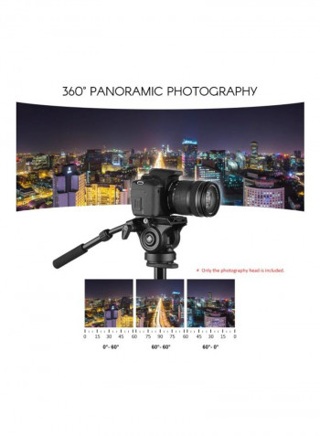 Aluminum Alloy Tripod Head With Quick Release Plate And Handle Kit Black