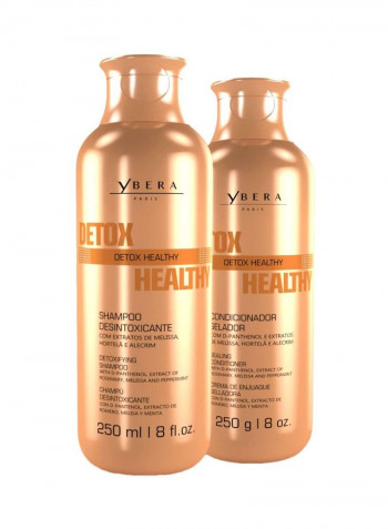 Detox Healthy Detoxifying Shampoo And Conditioner Set 250 ml + 250g