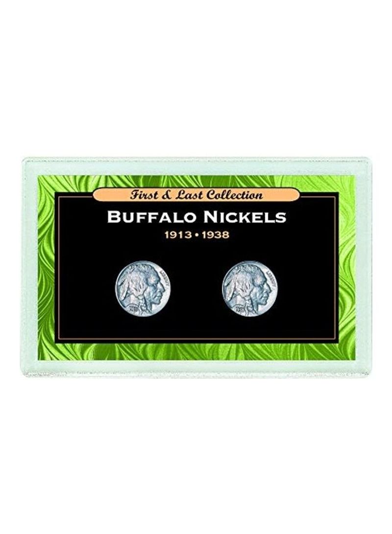 First & Last Buffalo Nickels 1913 & 1938 5X3X1inch