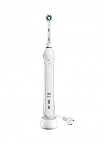 1500 Cross Action Electric Rechargeable Power Toothbrush White
