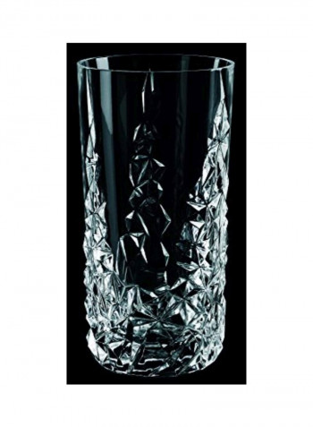 2-Piece Sculpture Long Drink Glass Clear 6.11inch