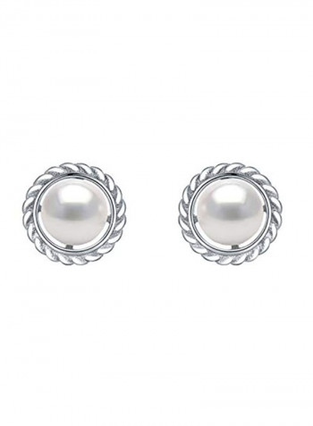 925 Sterling Silver Pearl Stud Earrings