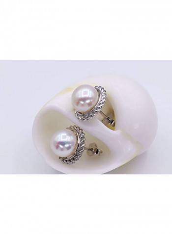 925 Sterling Silver Pearl Stud Earrings
