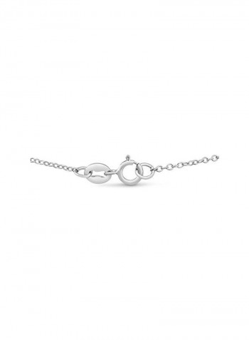 925 Sterling Silver 0.1 Ct Diamond Studded Heart Pendant Necklace