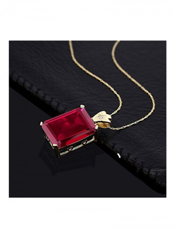 925 Sterling Silver 17.05 Ct Ruby Pendant Necklace