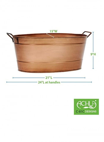 Galvanized Steel Tub Brown