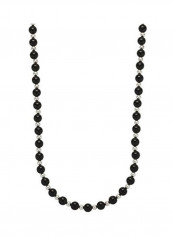 925 Sterling Silver Polished Onyx Beaded Necklace