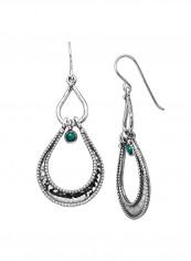 925 Sterling Silver Turquoise Studded Dangle Earrings