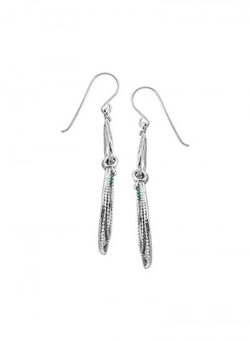 925 Sterling Silver Turquoise Studded Dangle Earrings