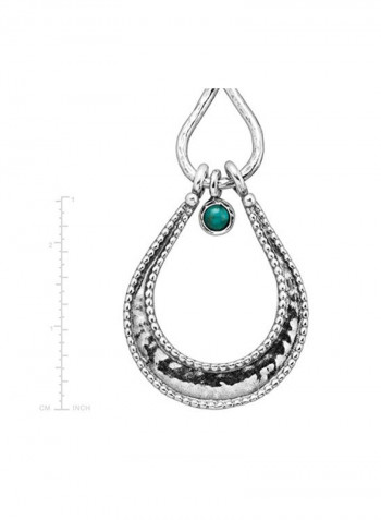 925 Sterling Silver Turquoise Studded Dangle Earrings