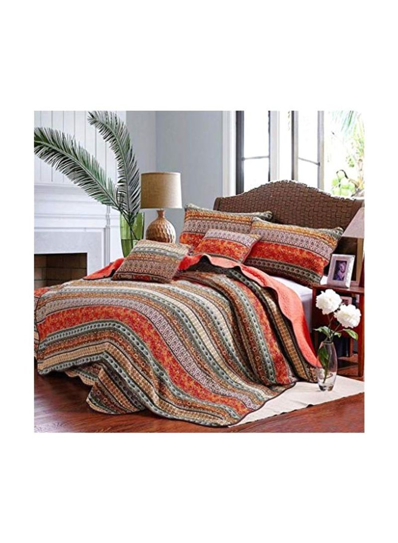 3-Piece Patchwork Bedspread And Quilt Set Multicolour Queen