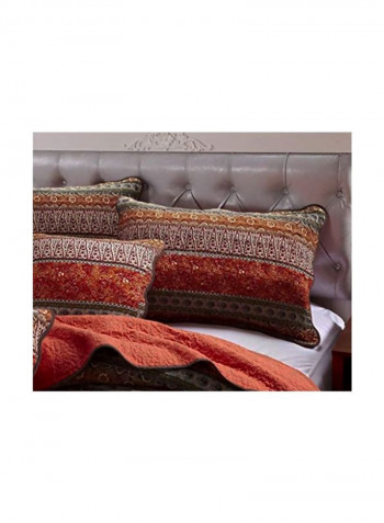 3-Piece Patchwork Bedspread And Quilt Set Multicolour Queen
