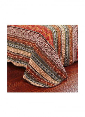 3-Piece Patchwork Bedspread And Quilt Set Multicolour Queen
