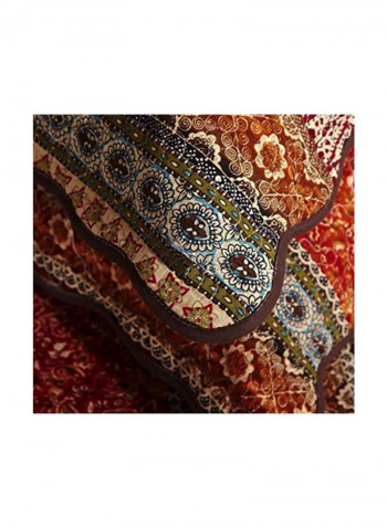 3-Piece Patchwork Bedspread And Quilt Set Multicolour Queen