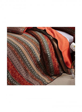 3-Piece Patchwork Bedspread And Quilt Set Multicolour Queen