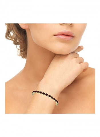 925 Sterling Silver Ruby Studded Tennis Bracelet