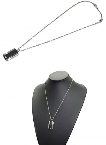 Logo Embossed Pendant Necklace
