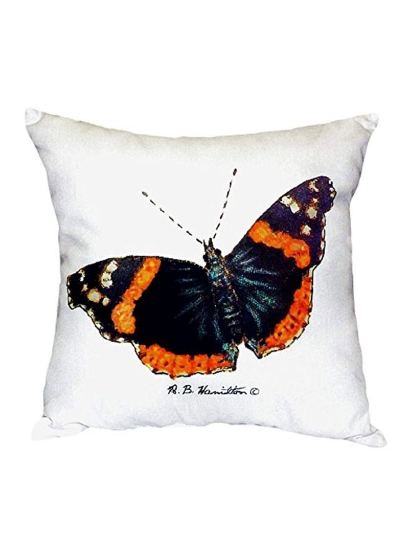 Admiral Butterfly Design Pillow Multicolour 18x18inch