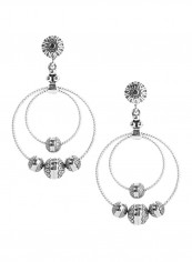 Pearl Double Hoop Sterling Silver Earrings