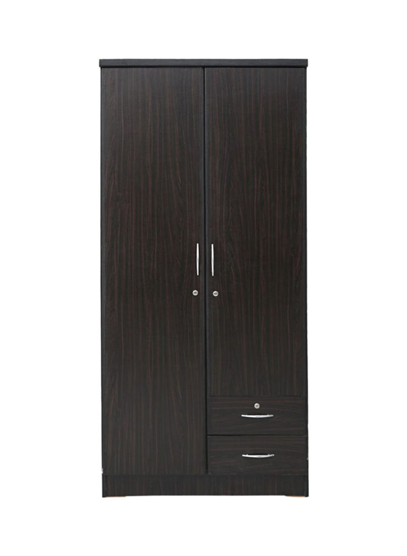 2-Door Teak Wood Cabinet Wenge 90x185x47centimeter