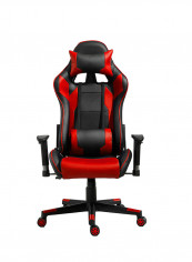 PU Leatherette Upholstered Ergonomic Chair With Lumbar Support Red/Black