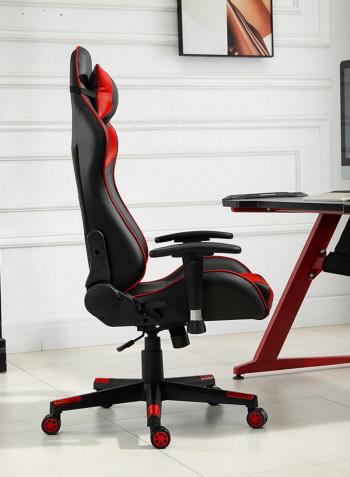PU Leatherette Upholstered Ergonomic Chair With Lumbar Support Red/Black
