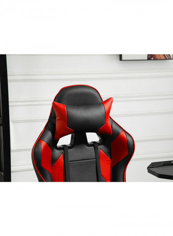 PU Leatherette Upholstered Ergonomic Chair With Lumbar Support Red/Black