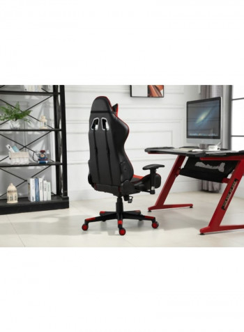 PU Leatherette Upholstered Ergonomic Chair With Lumbar Support Red/Black