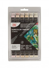 6-Piece Kurecolor Dual Tip Marker Set Neutral & Natural Colours