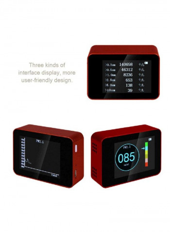 Laser Air Quality Detector Red 7.4x5.4x2.3cm