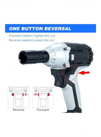 Brushless Cordless Electric Impact Wrench Black/Silver
