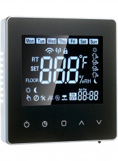 Wi Fi Smart Thermostat LCD Touch Screen Black 10.00X6.00X9.70cm