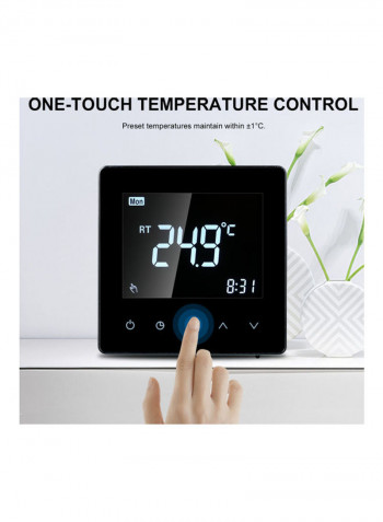 Wi Fi Smart Thermostat LCD Touch Screen Black 10.00X6.00X9.70cm
